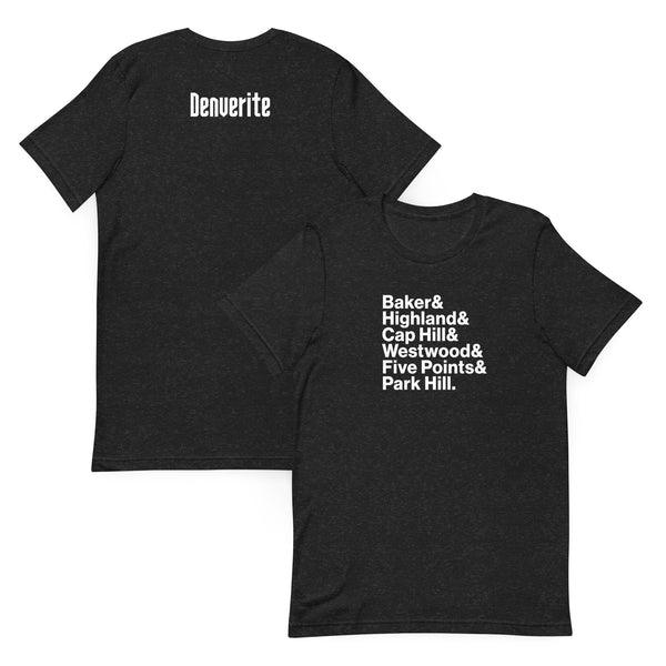 Denver Neighborhoods Unisex t-shirt (2 colors)