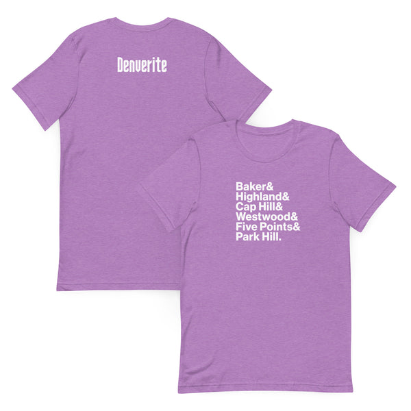 Denver Neighborhoods Unisex t-shirt (2 colors)
