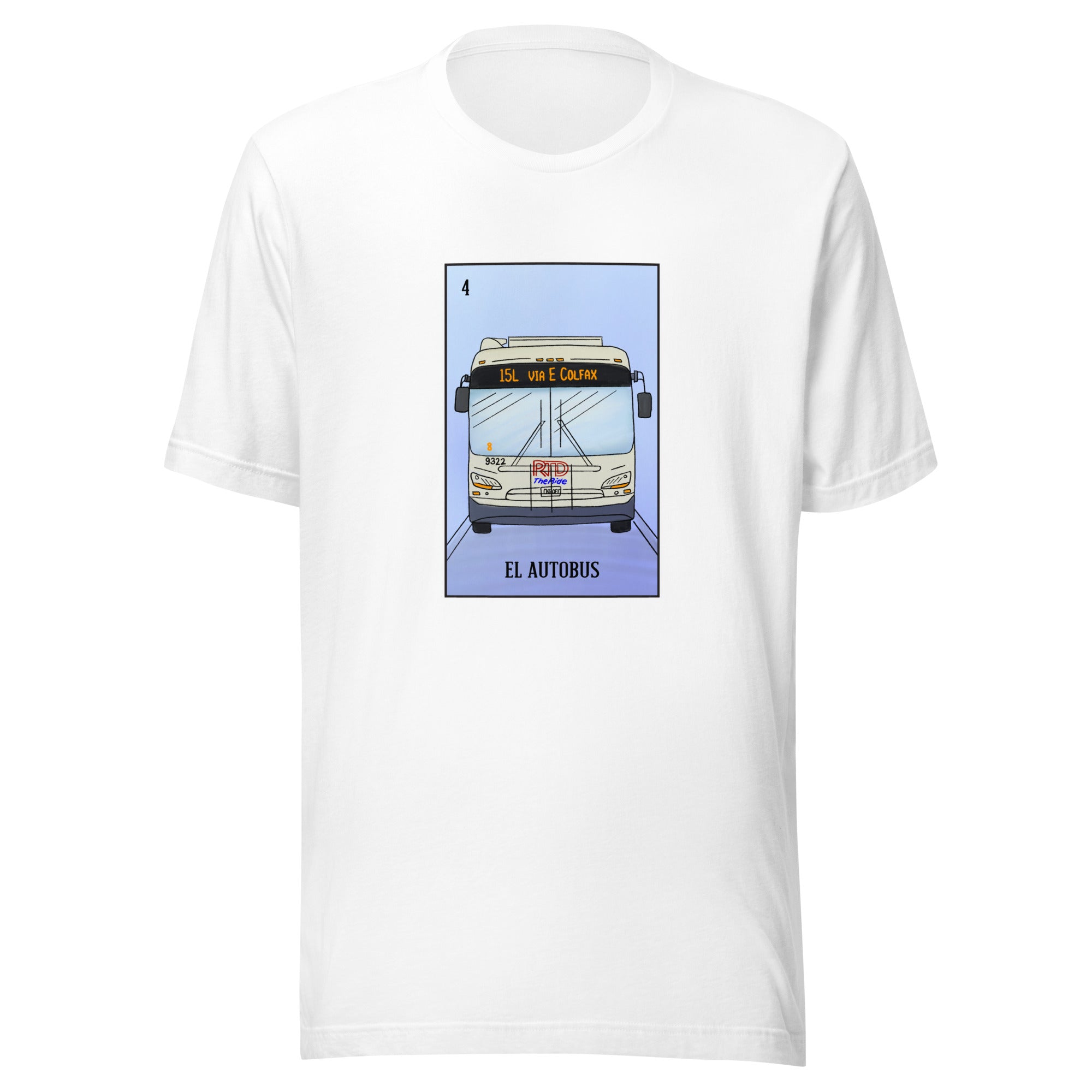 Denverite Lotería T-Shirt - El Autobus - White