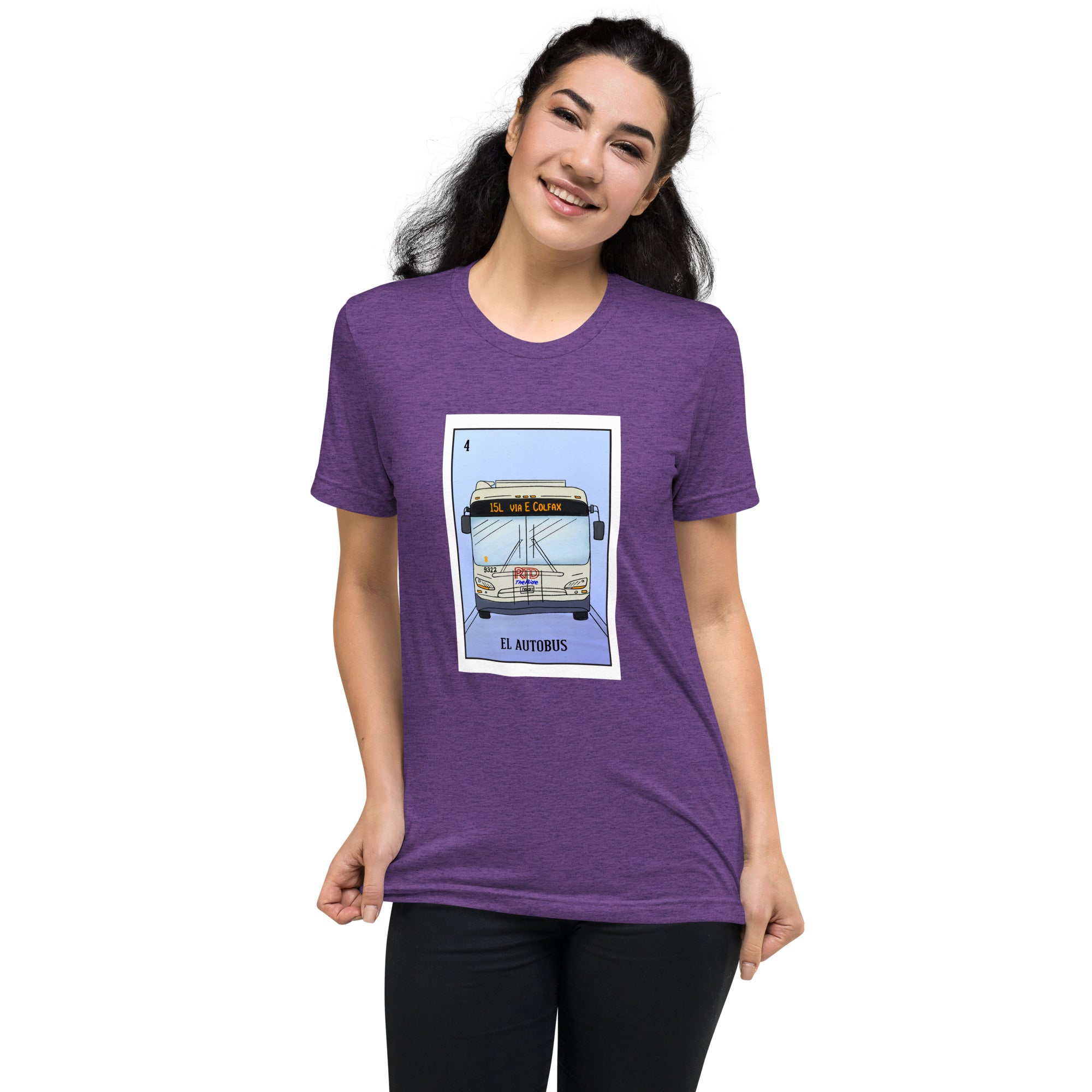 Denverite Lotería T-Shirt - El Autobus - Purple – Colorado